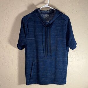 Rhône Luxe Indigo Blue Short Sleeve Knit Hoodie mens size small